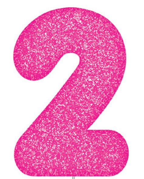 Pink Glitter Number Cake Birthday Candles 2