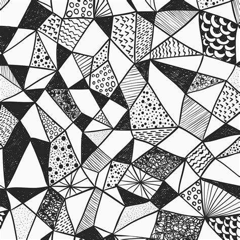 Geometric Shapes Mural Black And White - 1200x1200 - Download HD Wallpaper - WallpaperTip