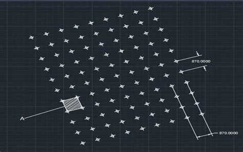 Layout sketch of wind farm. Distances indicated are in meters ...