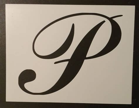 Large Big Script Cursive Letter P Custom Stencil FAST FREE
