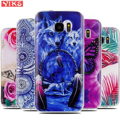 Silicone TPU Case For Samsung Galaxy S7 Edge Case Cool Printing Wolf ...