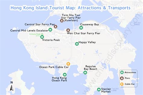 Hong Kong Attractions Map, Hong Kong Tourist Map - Free Printable