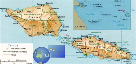 Map Samoa, Apia Capital