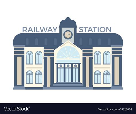 Railway station Royalty Free Vector Image - VectorStock