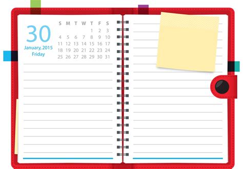 Daily Planner Vector Notebook - Download Free Vector Art, Stock Graphics & Images