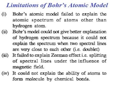 The limitations of Bohr’s atomic model - QS Study