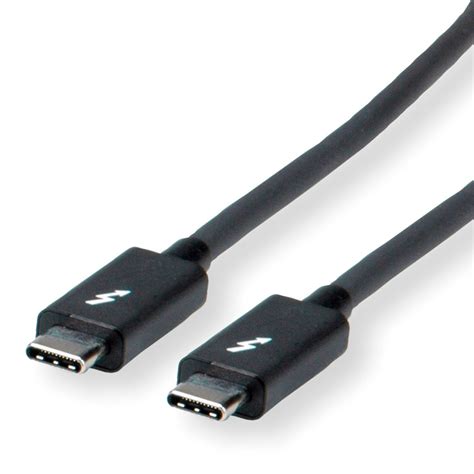 ROLINE Thunderbolt™ 3 Cable, 20GBit/s, 5A, M/M, black, 2 m - SECOMP International AG