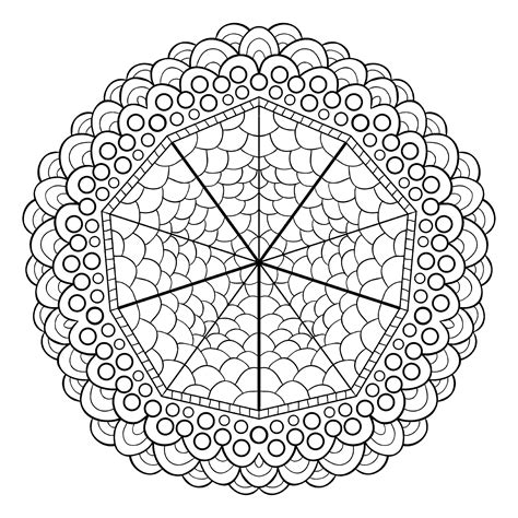 Mandala composed of rounded patterns - Mandalas with Geometric patterns