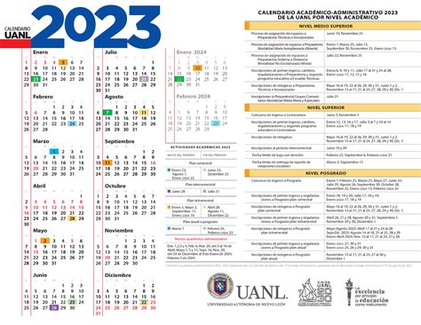 Calendario 2023 - para que sepan si van a la uanl - CALENDARIO ...