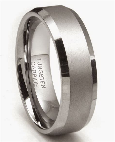 Mens Silver Wedding Bands Tungsten Carbide