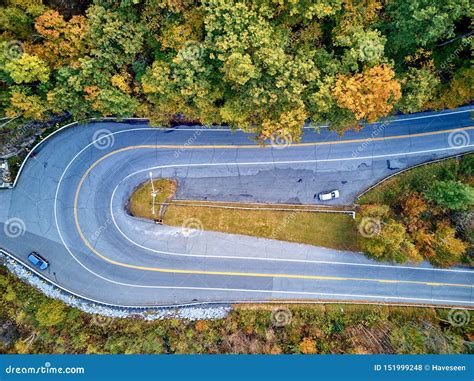 Scenic Highway Hairpin Turn in Autumn Stock Photo - Image of hairpin ...