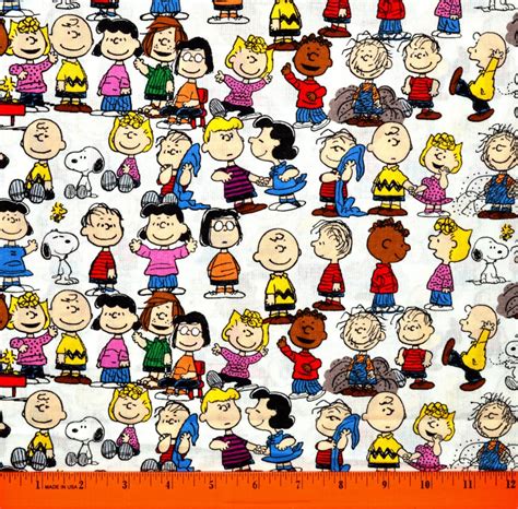 PEANUTS CHARACTERS FABRIC Sold by the Half Yard Continuous Cut 100% ...