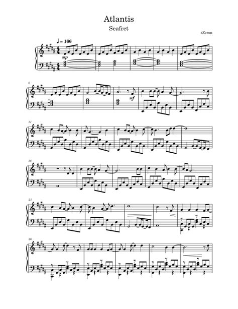 Atlantis – Seafret Sheet music for Piano (Solo) | Musescore.com