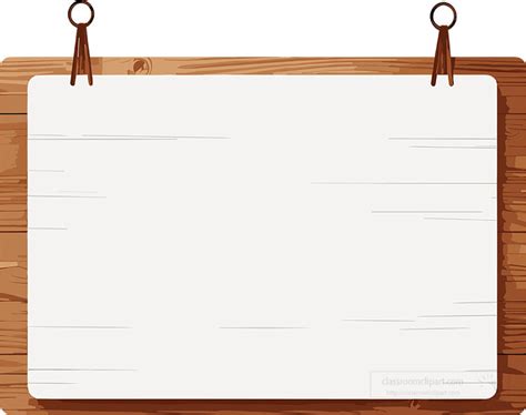 Signs Clipart-hanging blank wooden sign