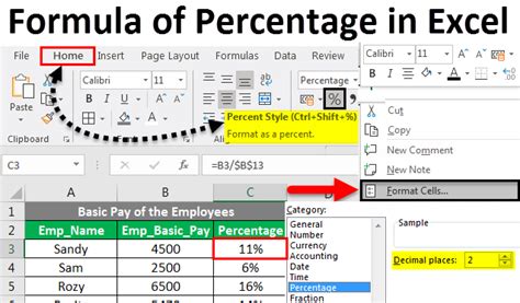 Formula of Percentage in Excel | Implementing Formula of Percentage