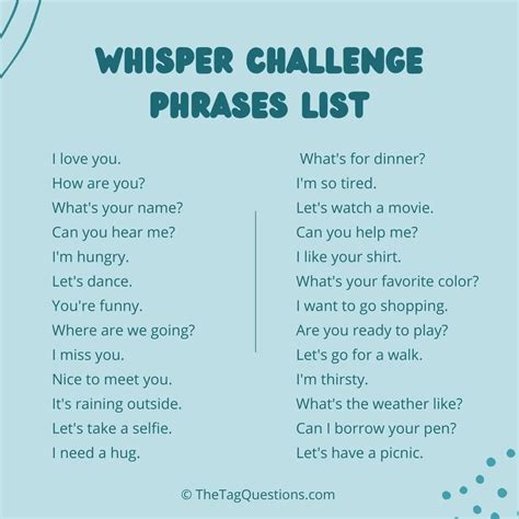 300+ Fun Whisper Challenge Phrases, Words & Sentences