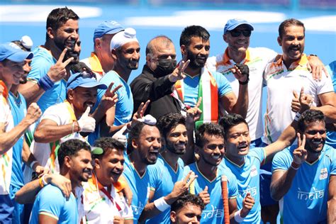 PICS: India hockey players celebrate bronze medal win! - Rediff Sports