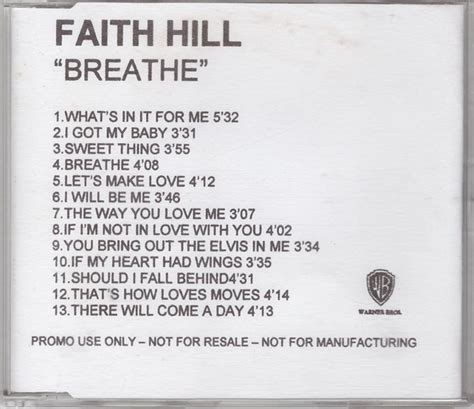 Faith Hill - Breathe (1999, CDr) | Discogs