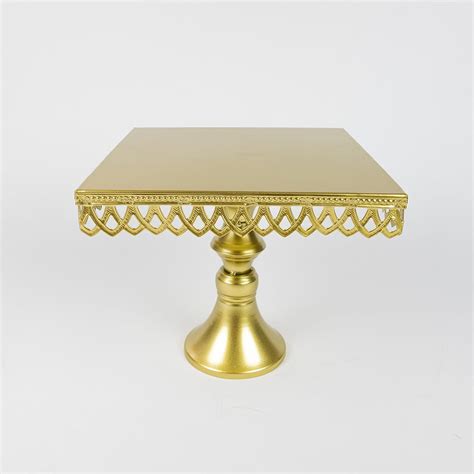 Square Cake Stand Set - 3 Piece - Gold or White