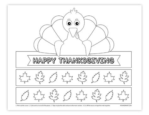 Free Printable Turkey Hat - Thanksgiving Turkey Crown