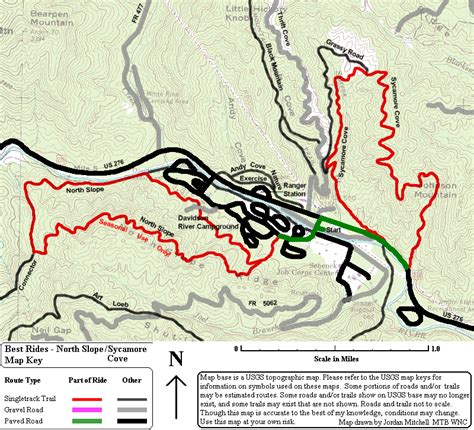 Map of the North Slope and Sycamore Cove Rides