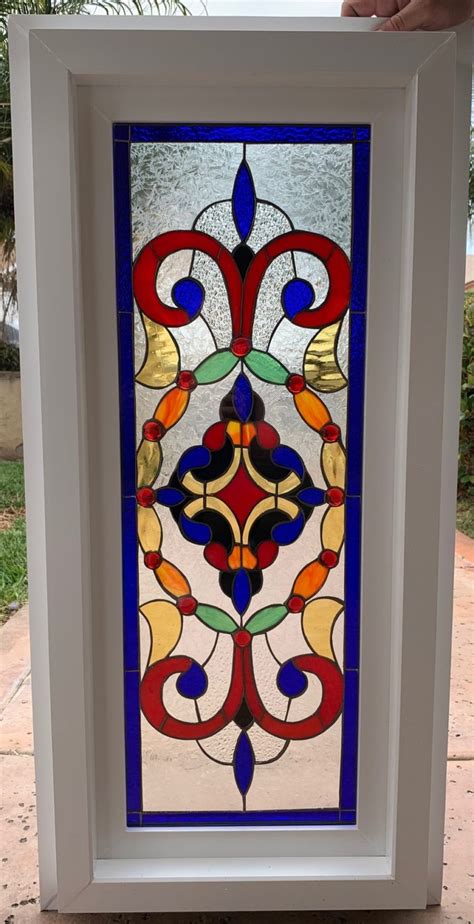 Decorative! Victorian Stained Glass Window (Insulated In Tempered Glass & Vinyl Framed)