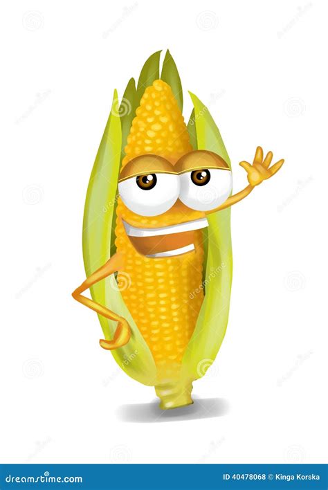 Happy Yellow Corn Cartoon Character Laughing Joyfully Stock Illustration - Image: 40478068