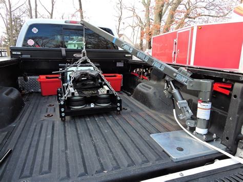 Truck bed mounted hoist for hitch removal hydraulic crane winch etc ...