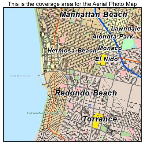 Aerial Photography Map of Redondo Beach, CA California