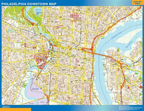 Mapa Filadelfia downtown | Mapa mural grande de España y del mundo