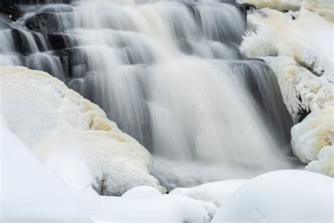 Winter, Bond Falls stock image. Image of seasons, cascade - 29381433