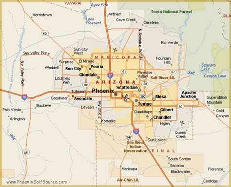 Arizona Golf - Phoenix Golf Courses, Scottsdale Golf Courses - Phoenix Map