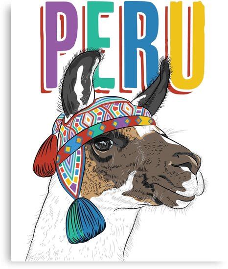 "Peru Alpaca Peruvian Llama/Alpaca Graphic" Canvas Prints by designsbycollin | Redbubble