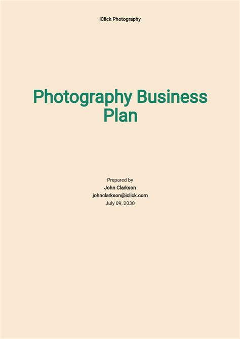 Photography Business Plan Template - prntbl.concejomunicipaldechinu.gov.co