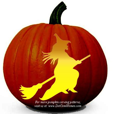 Witch and Cat Sitting on a Tree - Halloween Pumpkin Carving Stencil - Dot Com Women