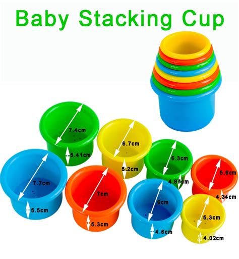 Baby Educational Stacking Cups Stacking Cups Toy - Stackable 8 Pc Rainbow Nesting Block Set ...