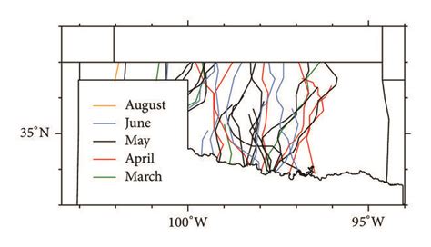 Analysis of all dry lines boundaries from March to August in 2011 ...