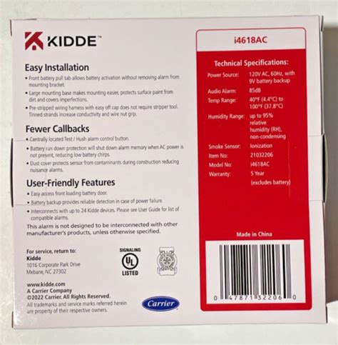 New Kidde FireX 120V Smoke Alarm Battery Backup Contractor 4 Pack Model i4618AC | eBay
