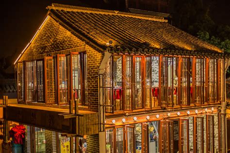 Night View House Architecture Of Zhujiajiao Ancient Town Picture And HD ...