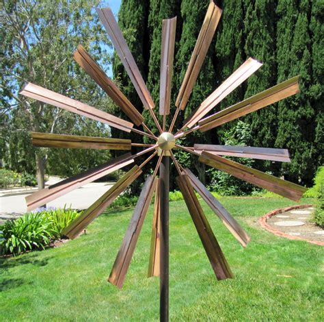 Stanwood Wind Sculpture: Kinetic Copper Dual Spinner - Double Windmill ...