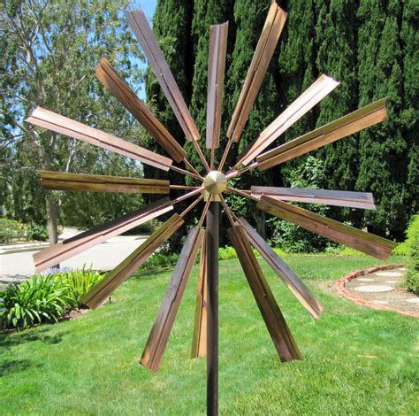 Stanwood Wind Sculpture: Kinetic Copper Dual Spinner - Double Windmill Spinner- Buy Online in ...
