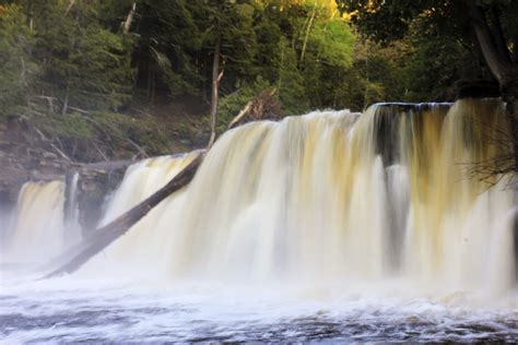 Close view of the waterfall at Porcupine Mountains State Park, Michigan image - Free stock photo ...