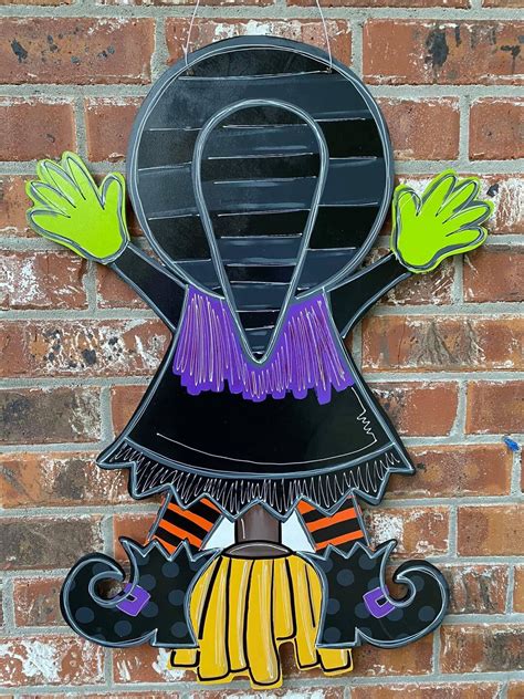 Witch Door Hanger, Witch Slams Into Door, Halloween Decor, Witch Hat ...