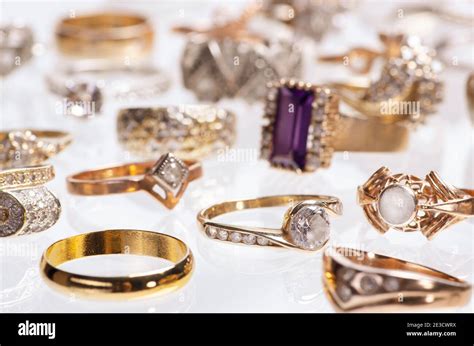 Jewelry on a white background Stock Photo - Alamy