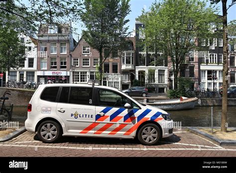 AMSTERDAM, NETHERLANDS - JULY 7, 2017: Police car in Amsterdam ...