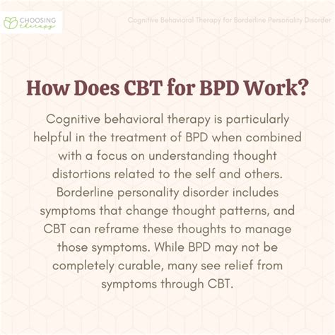 Cognitive Behavioral Therapy Treatment for BPD