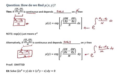 Solving non-Exact Differential Equations using Integrating Factors - YouTube