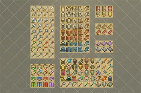 Pixel Art Inventory Icons - 16x16 – MasterBundles