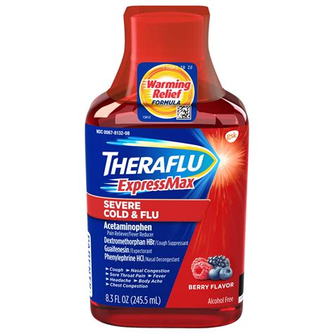 Theraflu ExpressMax Severe Cold and Flu Syrup Berry Flavor 8.3 ounce Bottle - Walmart.com ...