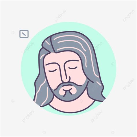 Jesus Face Icon Illustration Vector, A Lineal Icon Depicting Jesus Loves You On White Background ...